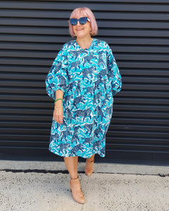 Nelly Wade Long Sleeve Dress in Dancing Tigers