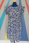 Nelly Dress Size M in Blue & White Sunflowers Sample Sale