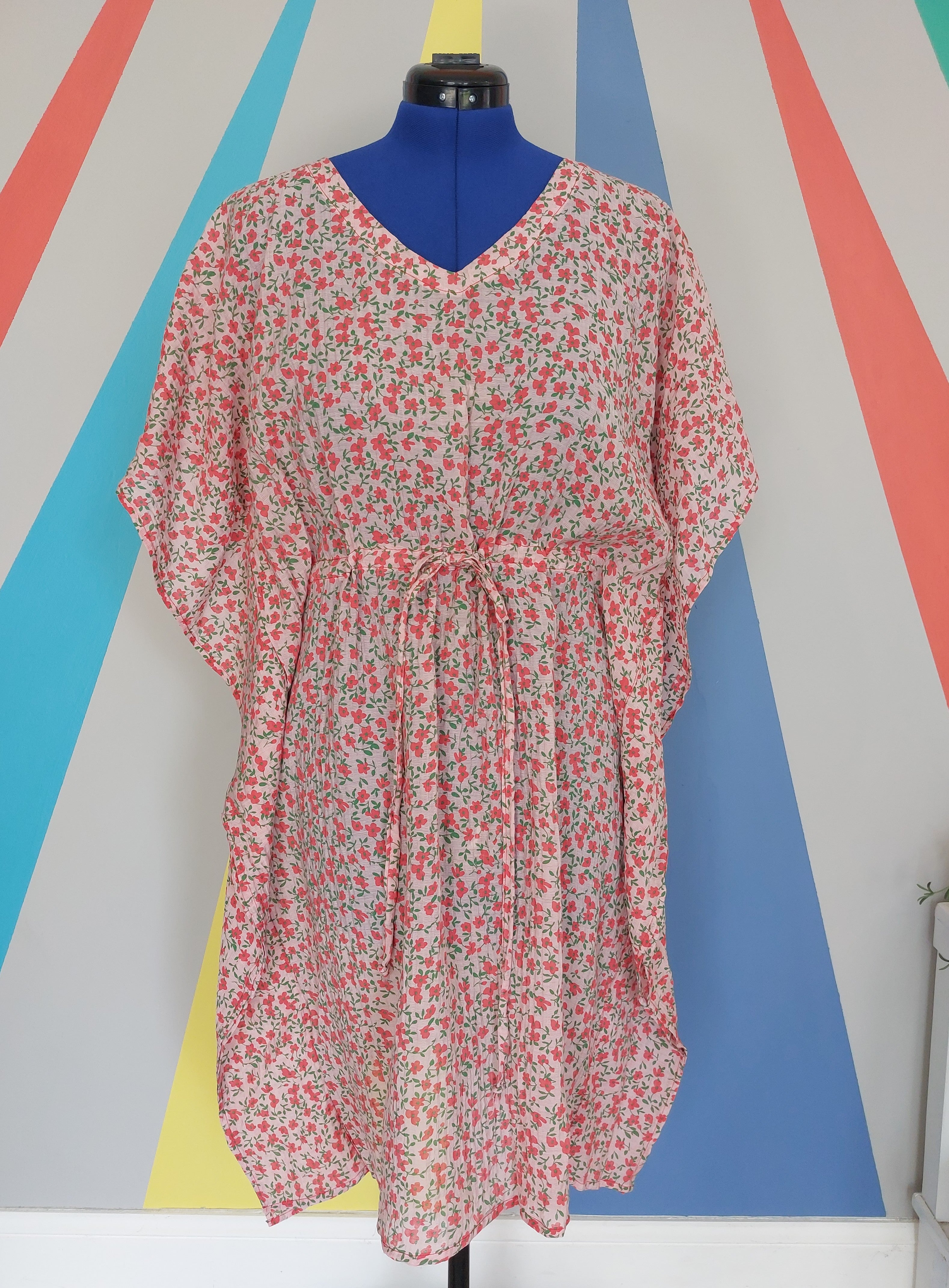 Nelly Kaftan Dress Size M/L Red & Green Sample Sale