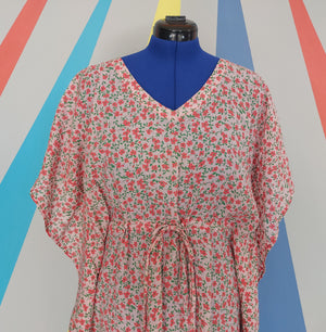 Nelly Kaftan Dress Size M/L Red & Green Sample Sale