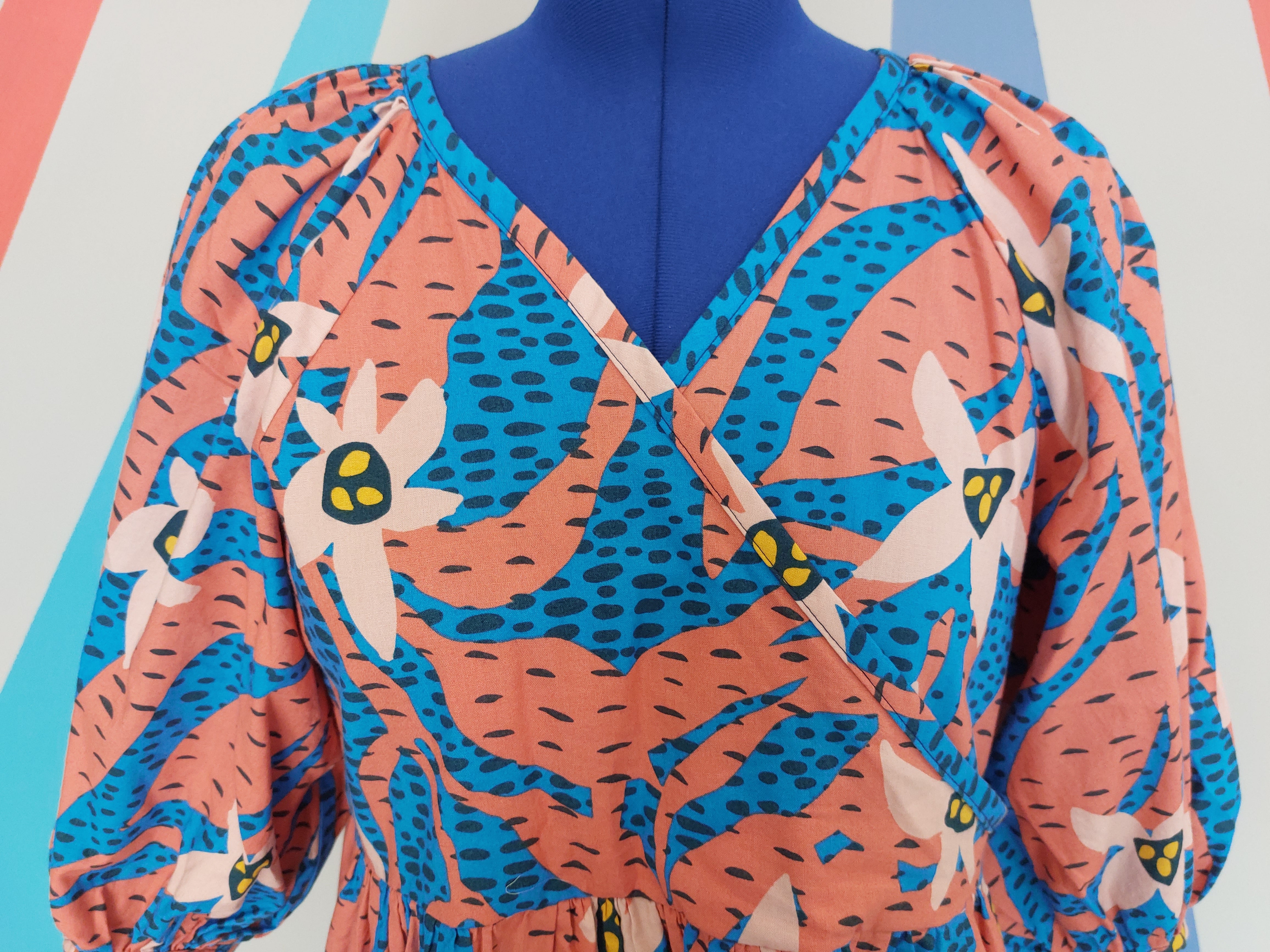 Nelly Faux Wrap Dress Size M Cosmic Wild Sample Sale