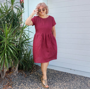 Nelly Wade Neutral Dress in Berry