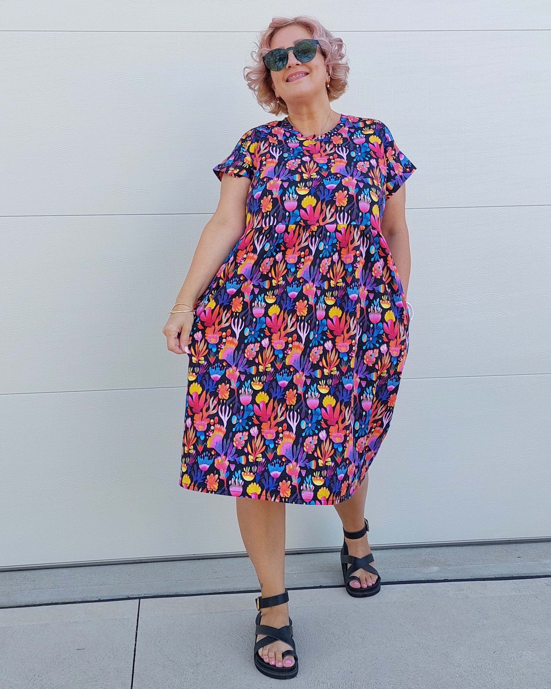 Nelly Wade Dress in Colourful Coral