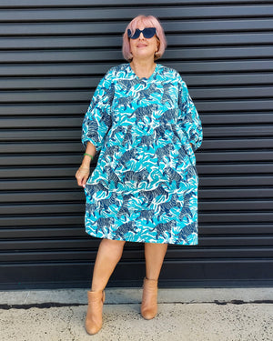 Nelly Wade Long Sleeve Dress in Dancing Tigers