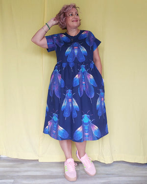 Nelly Wade Stretch Dress in Cicada