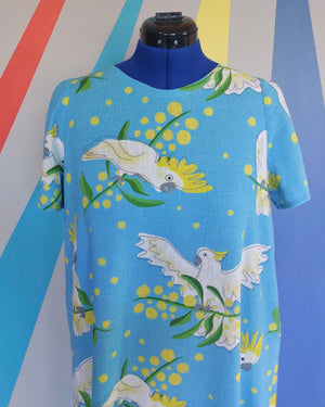 Nelly Swing Dress (Size M) in Cockies & Wattle. Sample Sale