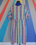 Nelly Long Sleeve Dress (SIZE M/L) in Flower Rainbow. Sample Sale