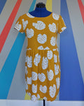 Nelly Dress (Size M) in Mustard Monstera. Sample Sale