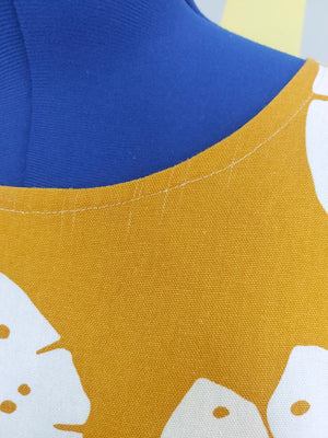 Nelly Dress (Size M) in Mustard Monstera. Sample Sale