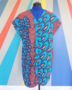 Nelly Shirt Dress in Peacock Size M) Sample Sale