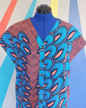 Nelly Shirt Dress in Peacock Size M) Sample Sale