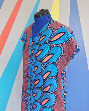 Nelly Shirt Dress in Peacock Size M) Sample Sale