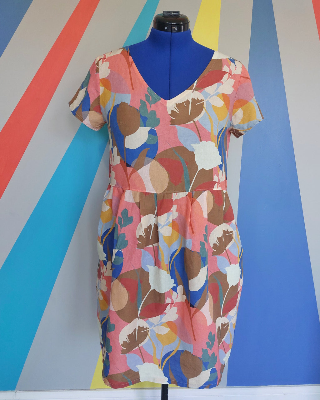 Nelly Dress (Size M) in Pinky/Beige Floral. Sample Sale.