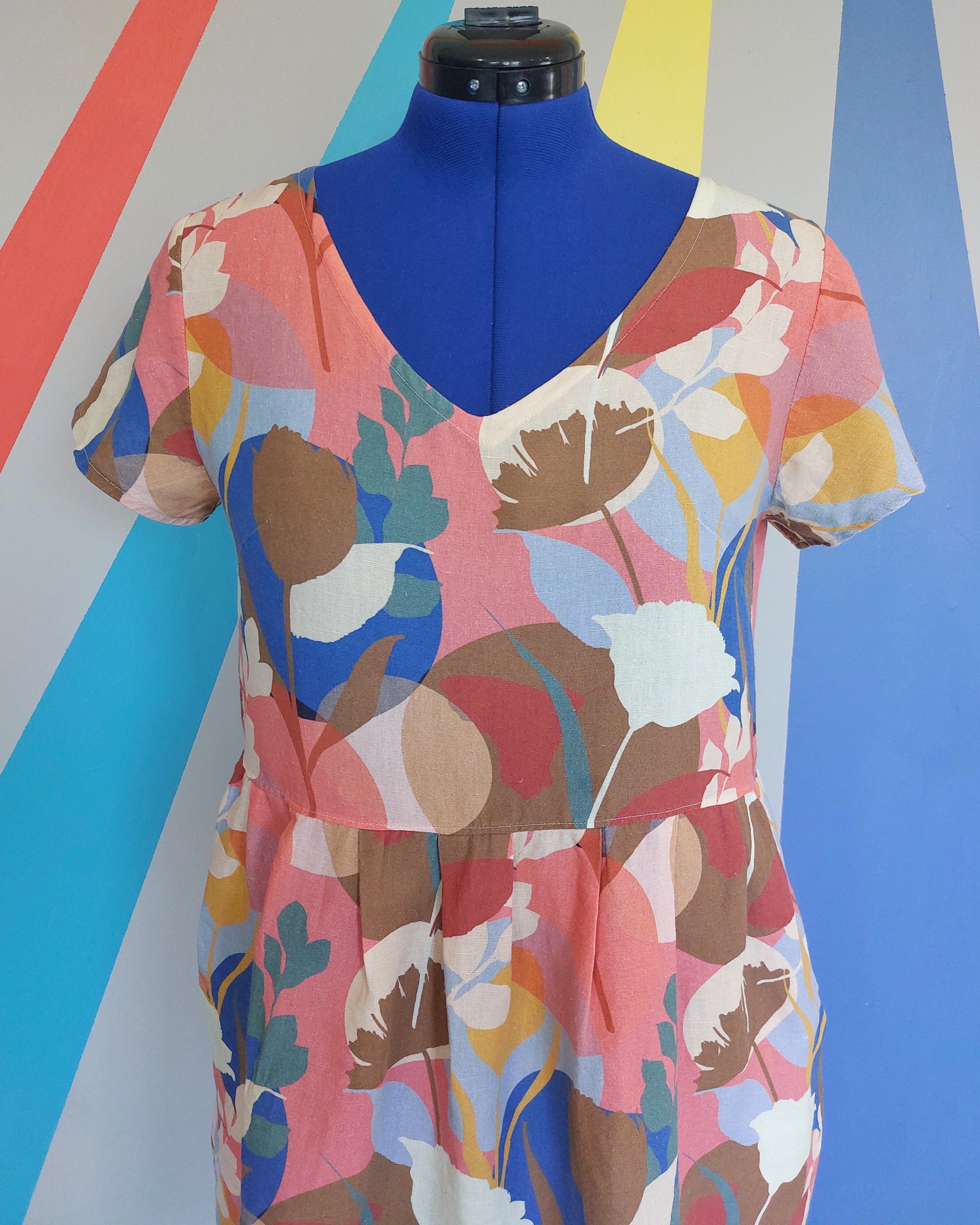 Nelly Dress (Size M) in Pinky/Beige Floral. Sample Sale.