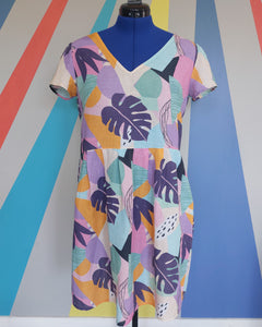 Nelly Dress (Size M) in Tropical Pastel. Sample Sale.