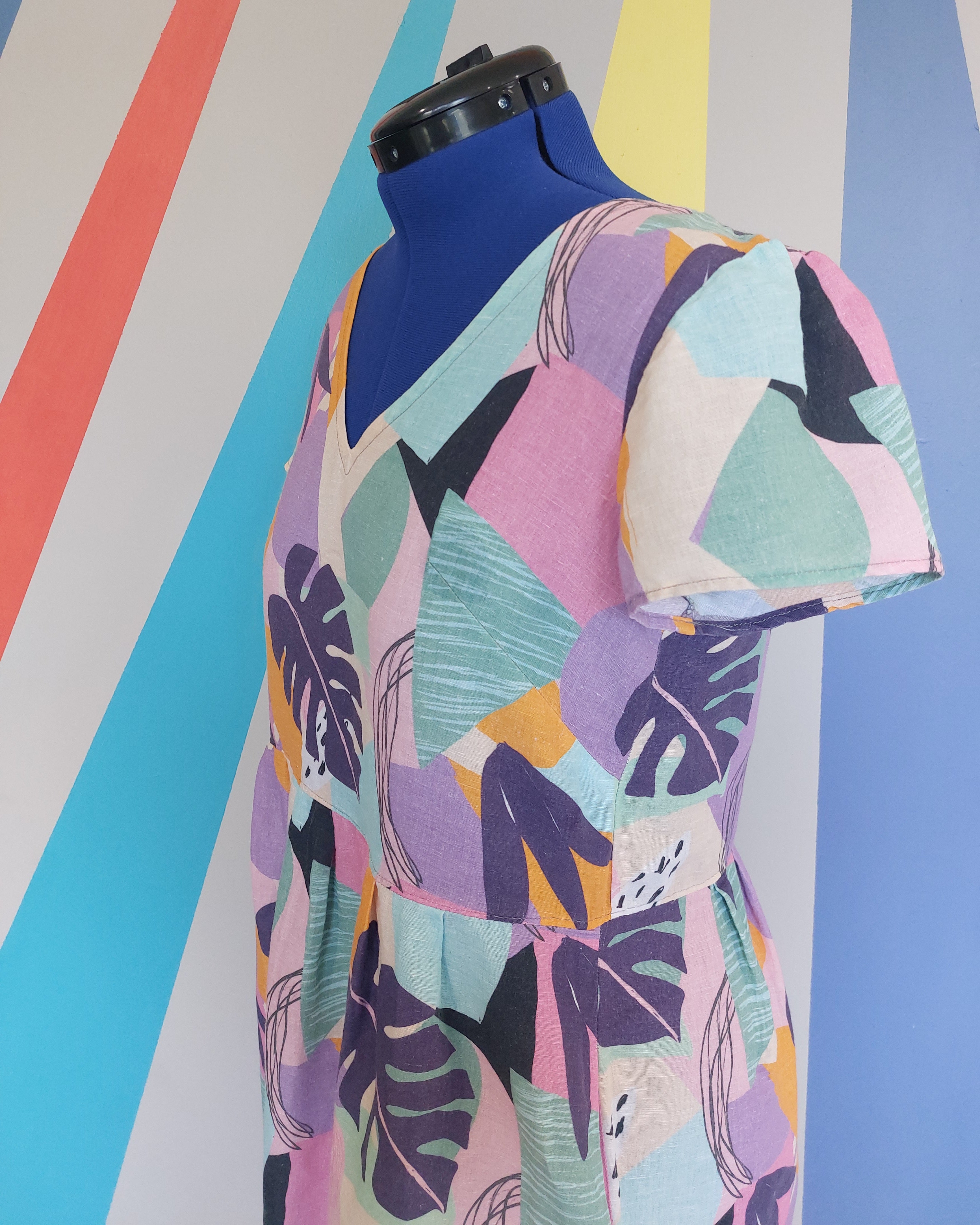 Nelly Dress (Size M) in Tropical Pastel. Sample Sale.