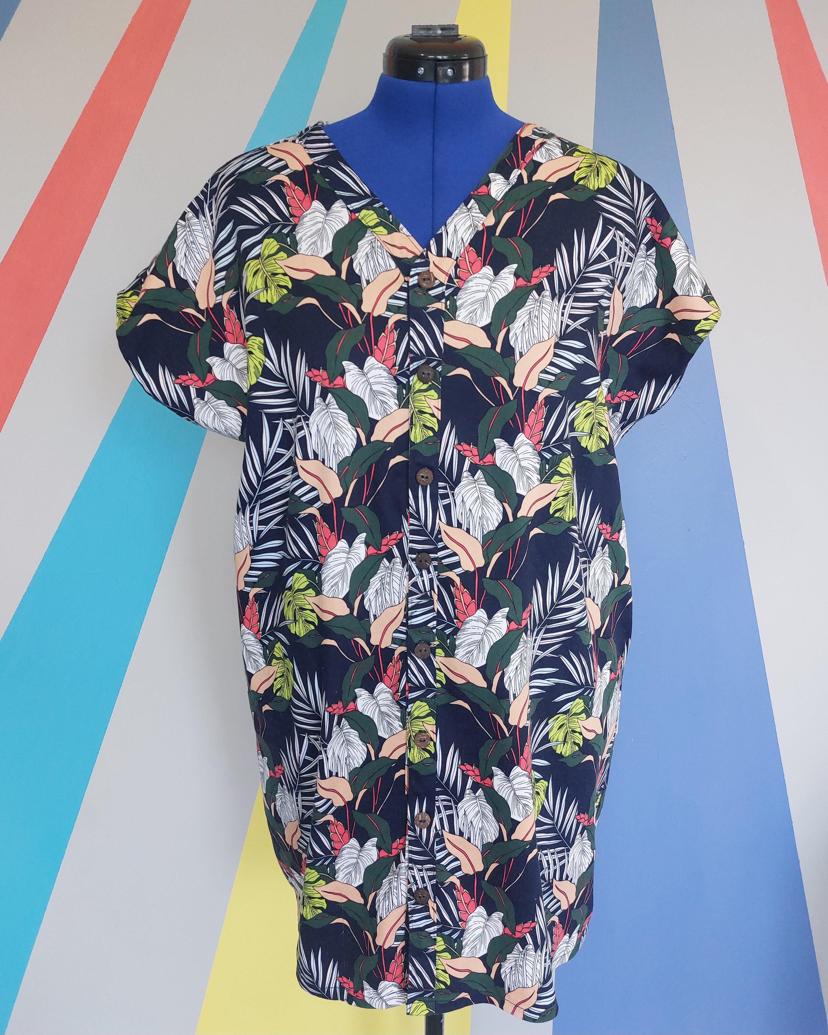 Nelly Shirt Dress in Tropical Leaf (Size M) Sample Sale