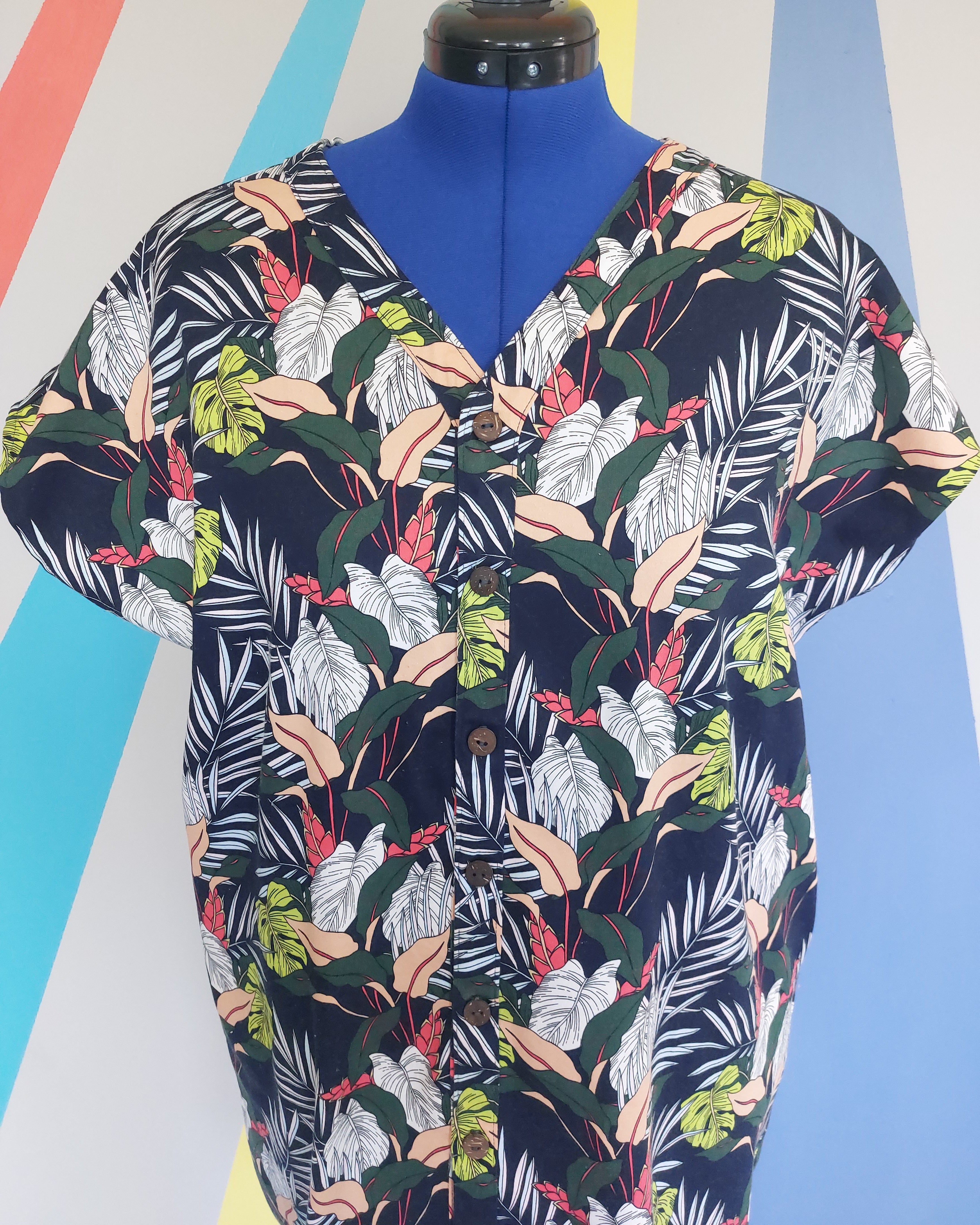 Nelly Shirt Dress in Tropical Leaf (Size M) Sample Sale