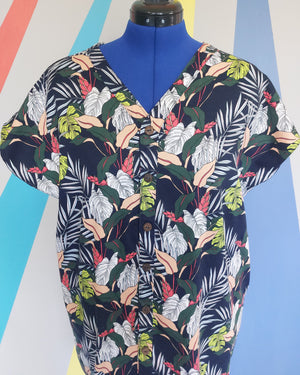 Nelly Shirt Dress in Tropical Leaf (Size M) Sample Sale