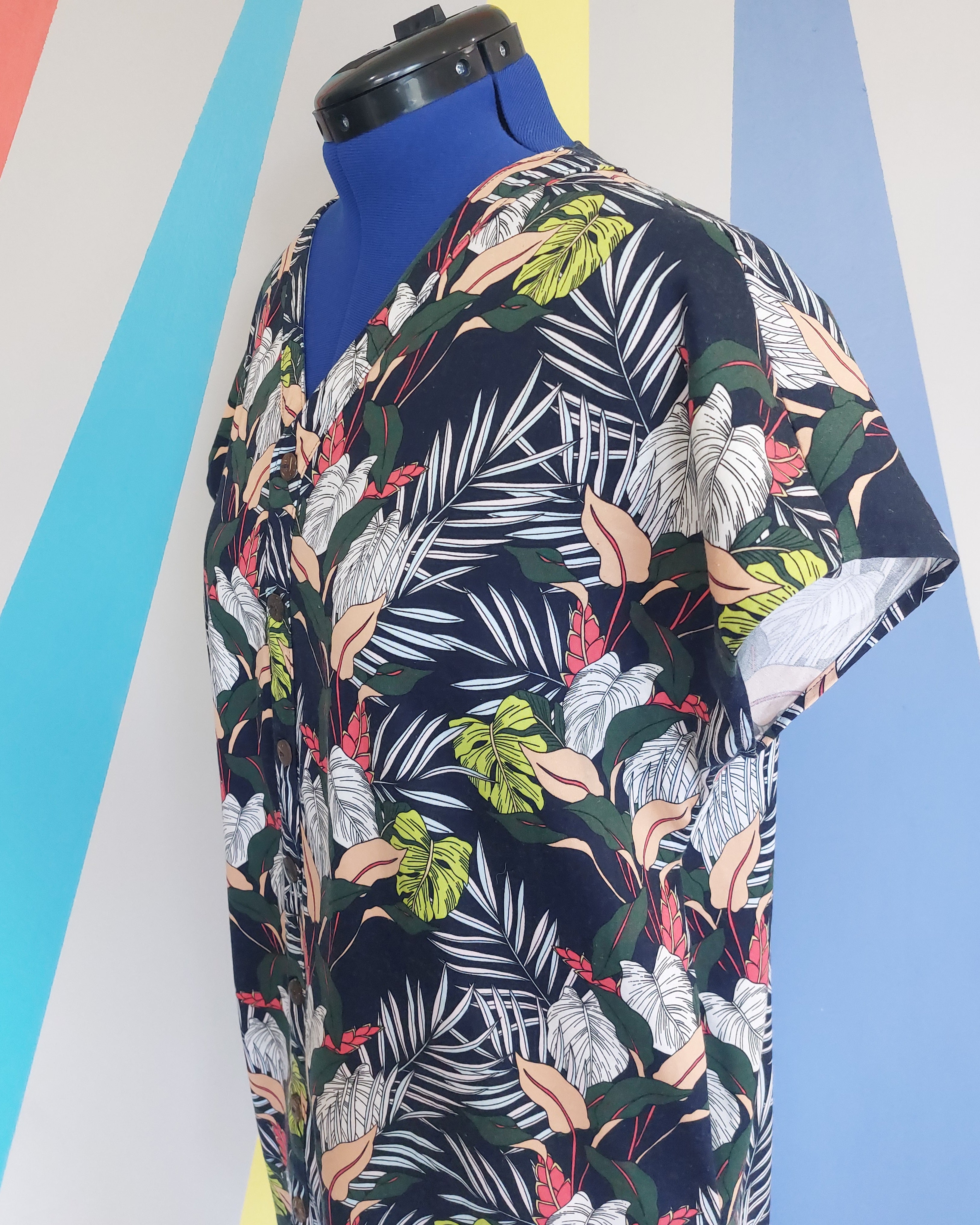 Nelly Shirt Dress in Tropical Leaf (Size M) Sample Sale