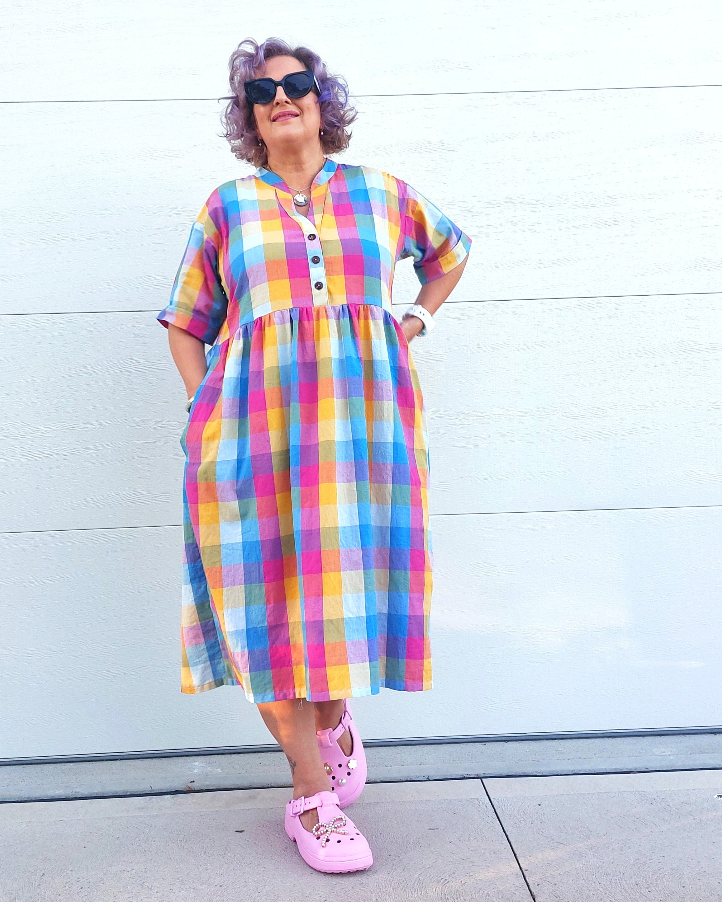 Nelly Wade Collared Dress in Rhubarb & Custard