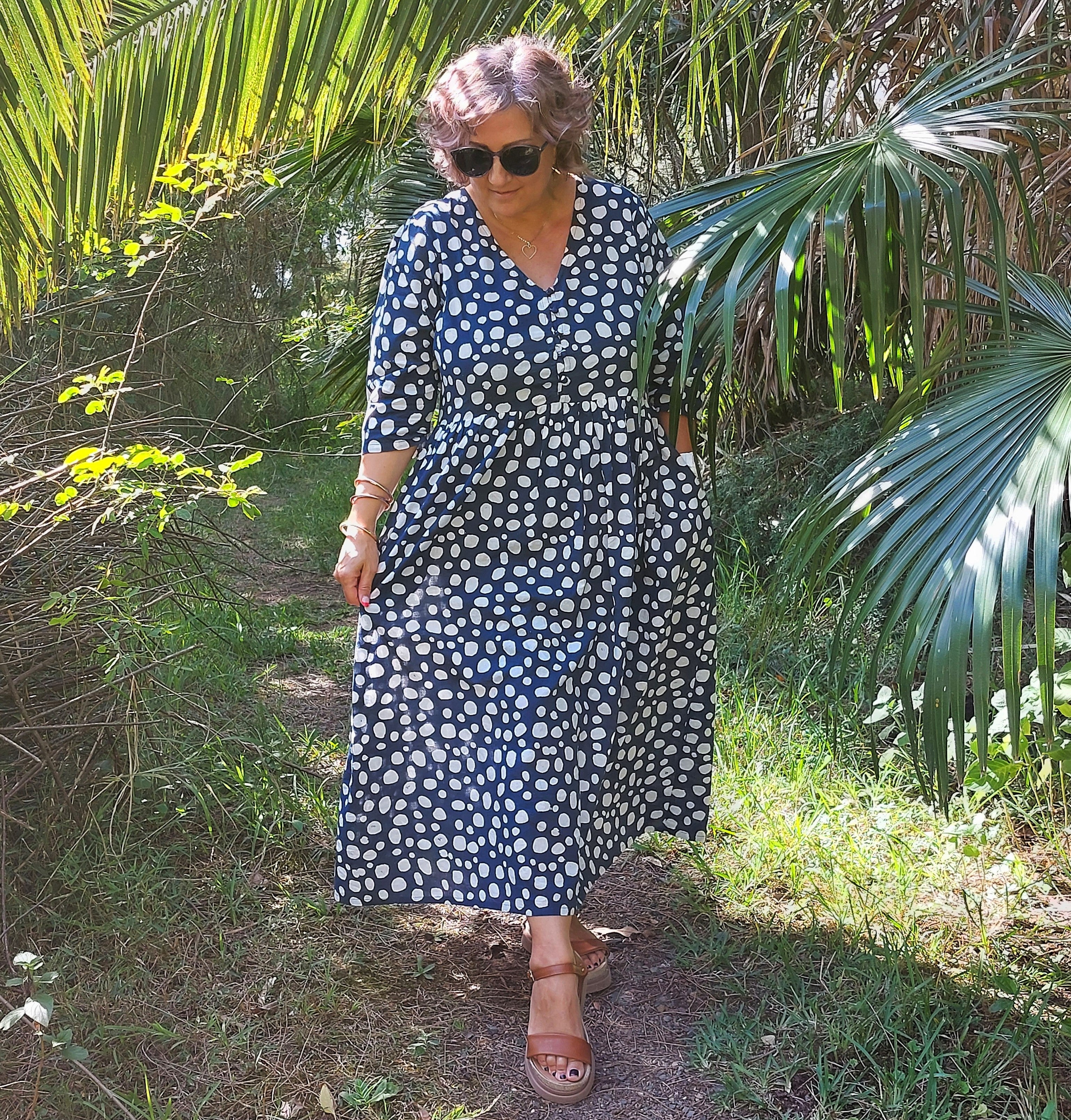 Nelly Floaty Dress in Organic Dots Sample Sale