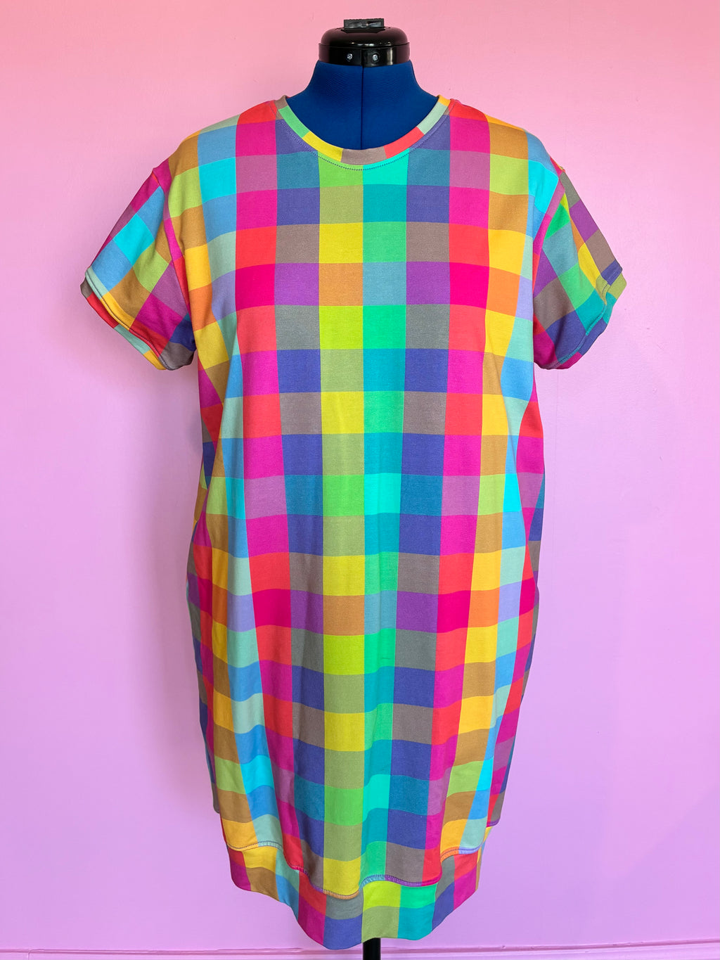 Nelly T-shirt Dress In Candy Gingham Size M Sample Sale