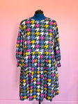 Nelly Long Sleeve Jersey Dress in Glorious Houndstooth Size M Sample Sale