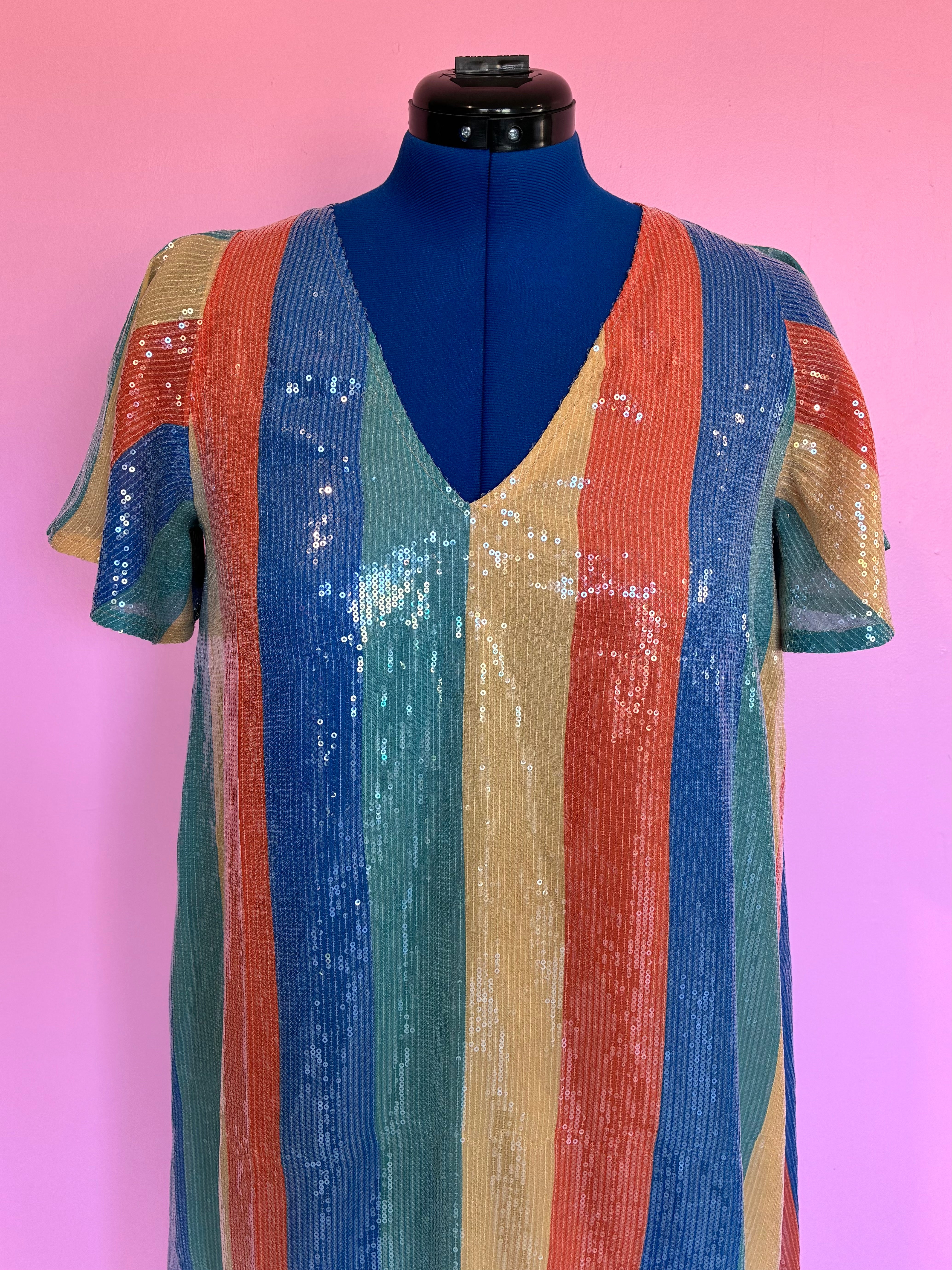 Nelly Sleeve Glitter Dress Size M Sample Sale