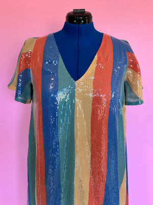 Nelly Sleeve Glitter Dress Size M Sample Sale