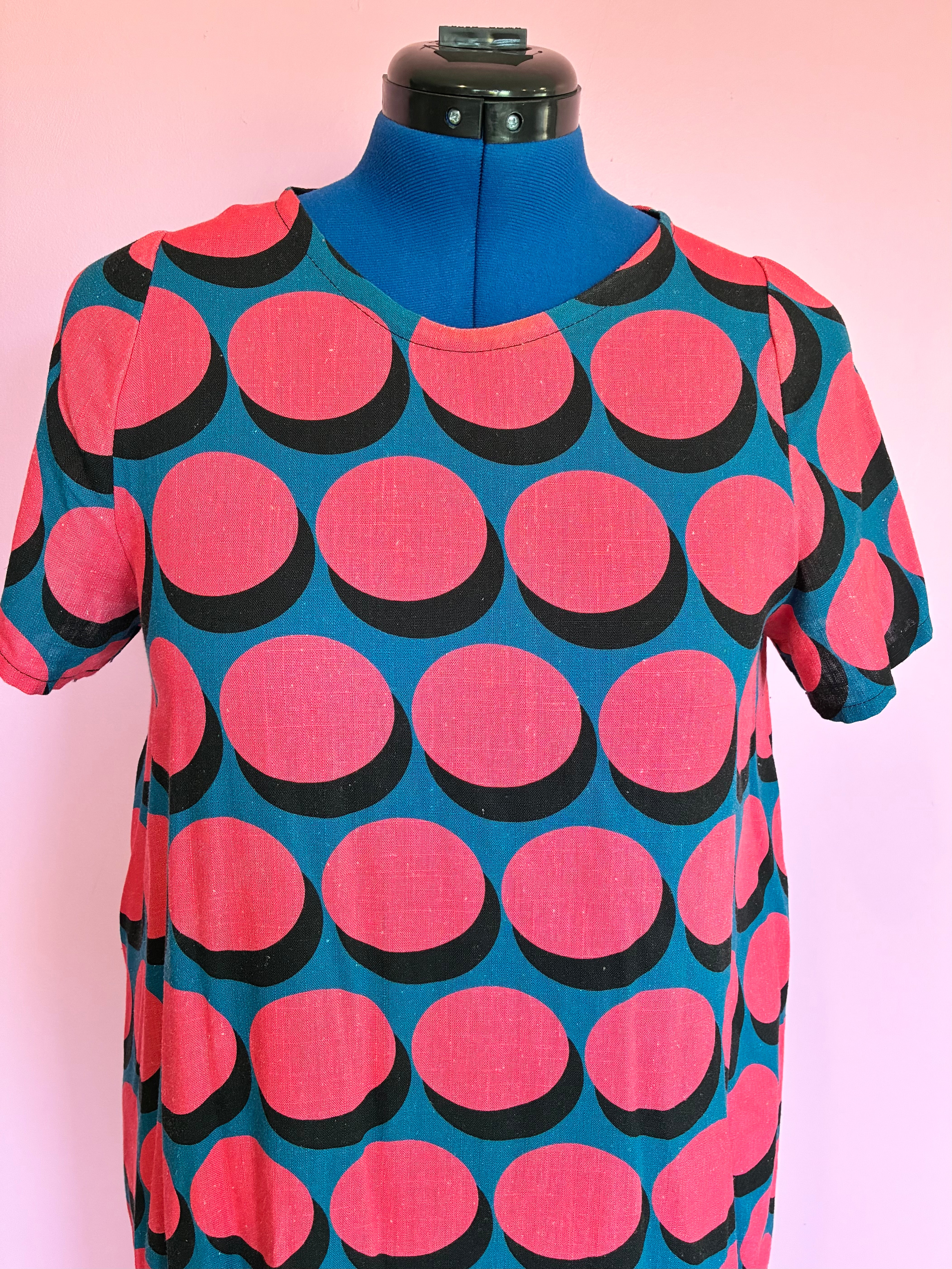 Nelly Swing Dress in Red Buttons Size M Sample Sale
