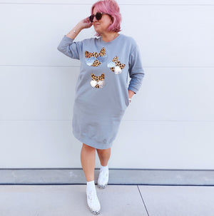 Nelly Sweater Dress In Cats in Sunnies Size M Sample Sale