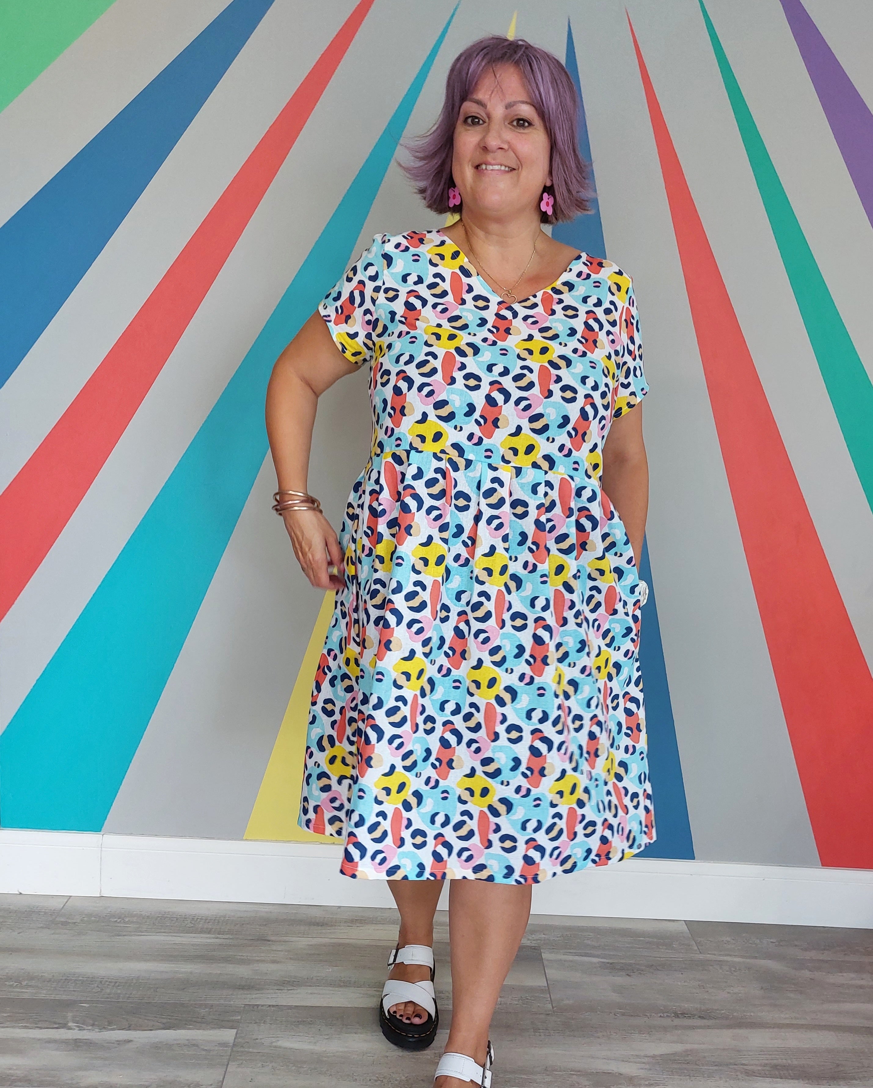 Nelly Wade Dress in Animal Bright Sale