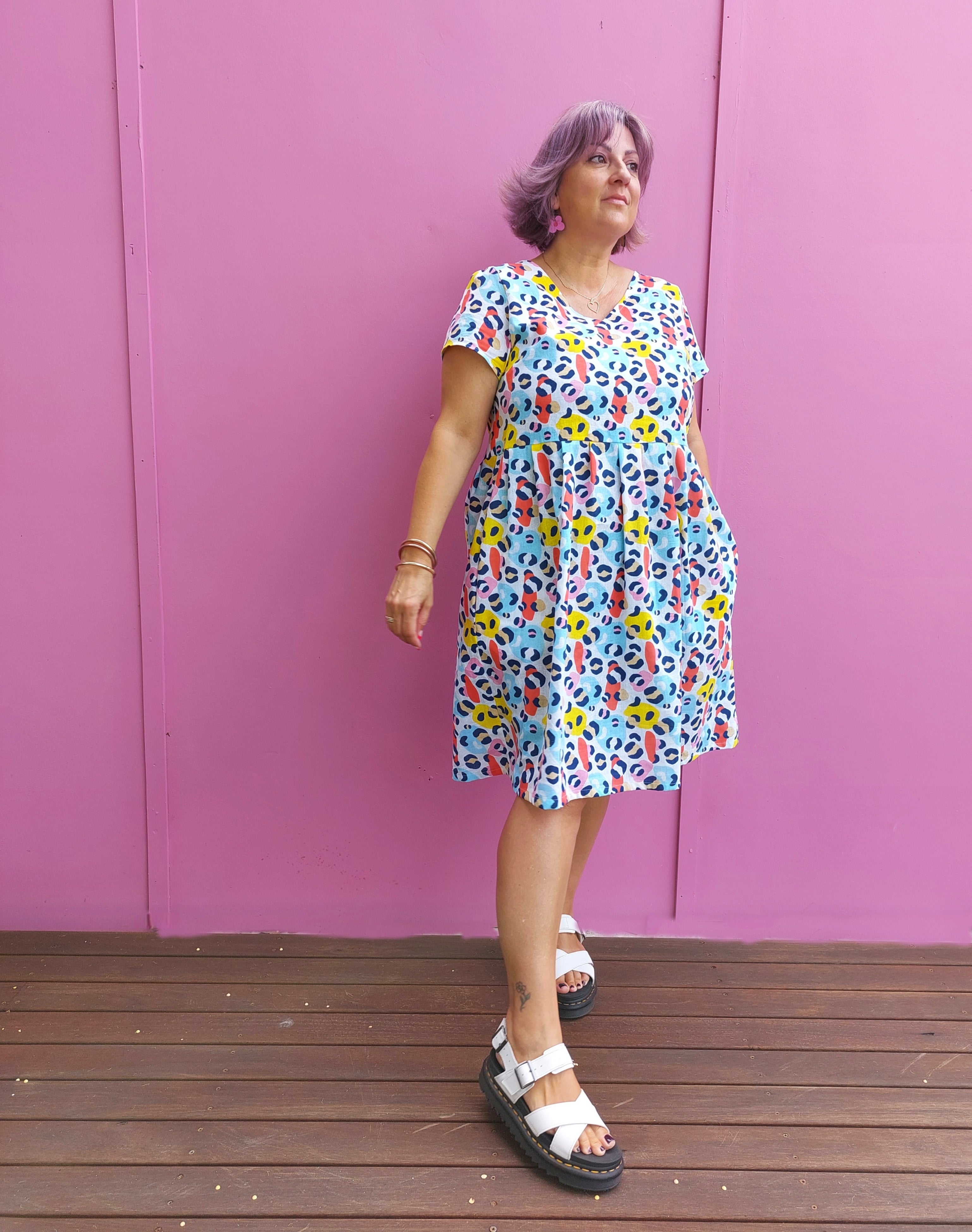 Nelly Wade Dress in Animal Bright Sale